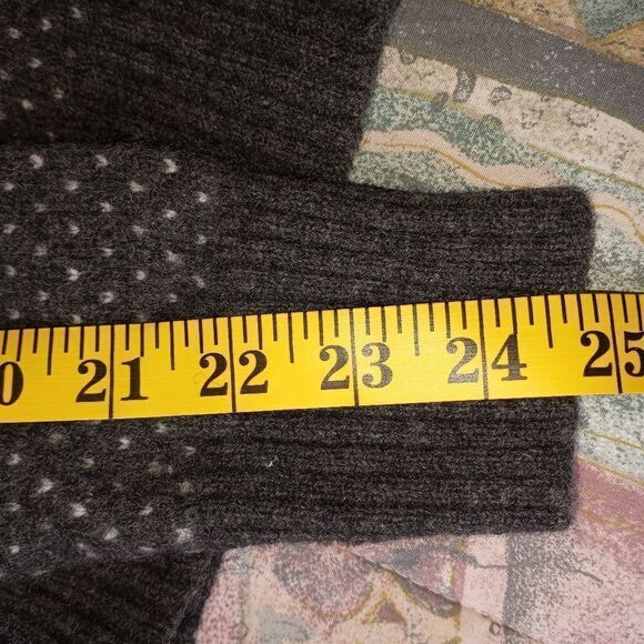 Eagles Eye M Gray Polka Dots RaglanLslvs Button Up Knitted Wool Sweater Cardigan - Picture 5 of 7